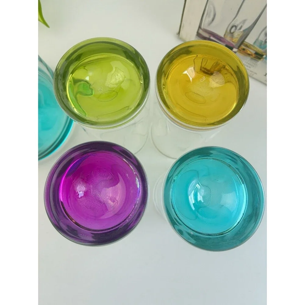 Libbey Impression Colors 5 Piece Serving Set 4 Glasses 16oz 1 Pitcher Margarita